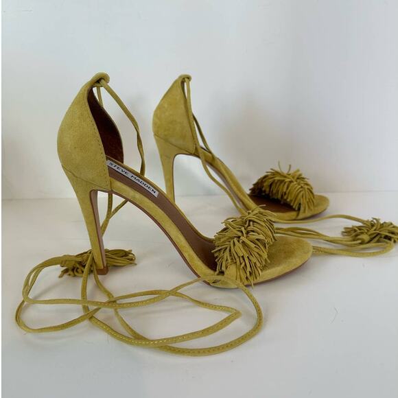 Steve Madden Womens size 8 yellow Sassey lace up heels - Picture 4 of 8